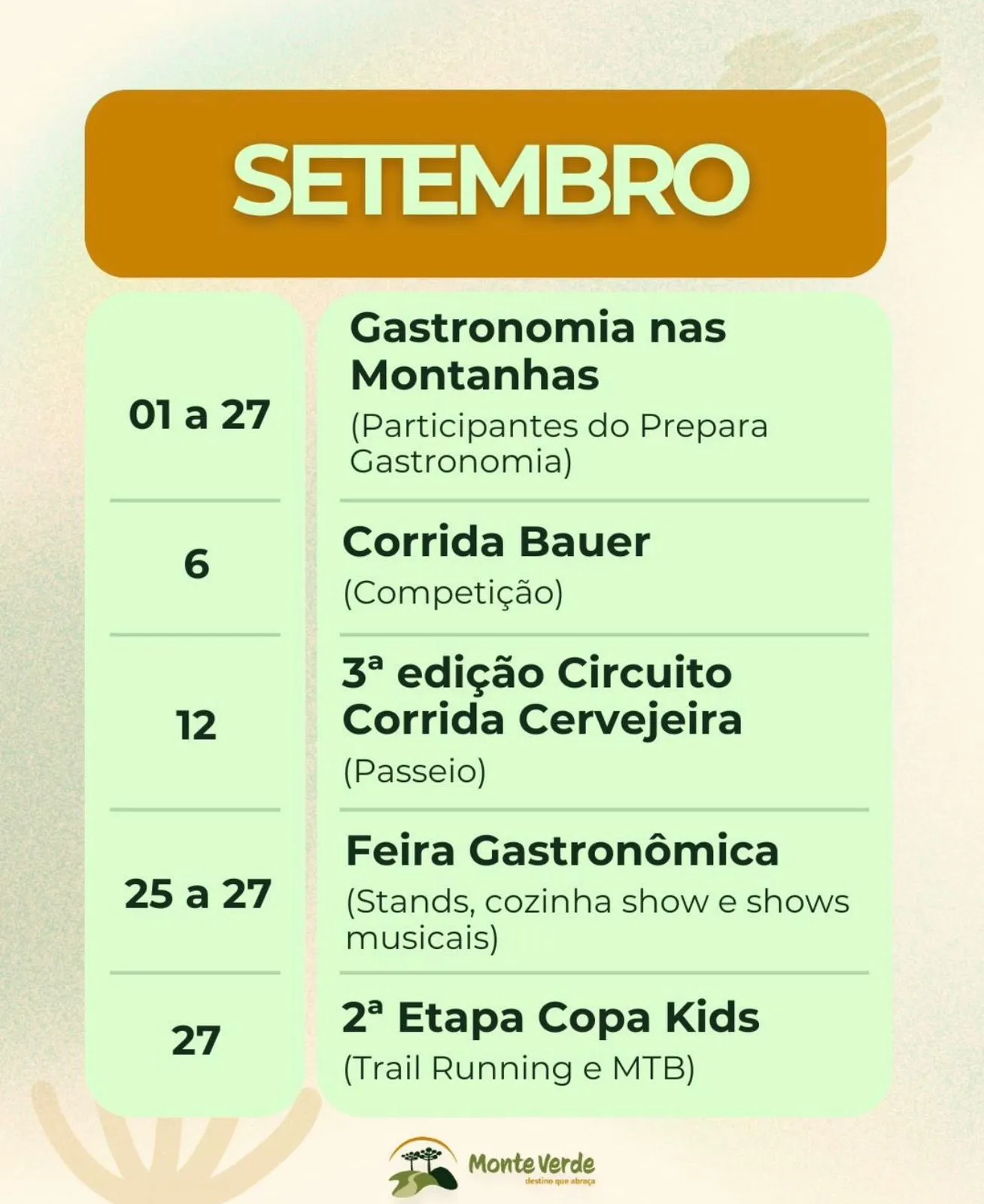 Programação Setembro